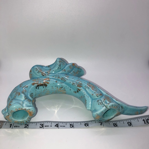 Vintage MCM Ornate Japanese Candle Stick Holder Ceramic Hand Painted Gold - Picture 13 of 13